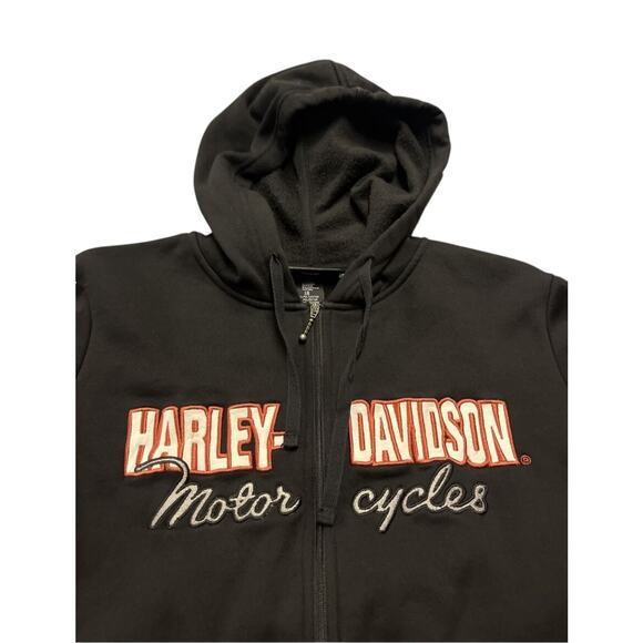 HARLEY DAVIDSON Vintage Y2K STRIPED ZIP UP HOODIE Women’s 1X - Picture 4 of 6